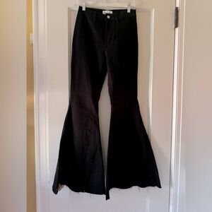 Tricot by C'est toi black denim kick flare high waisted pants 26